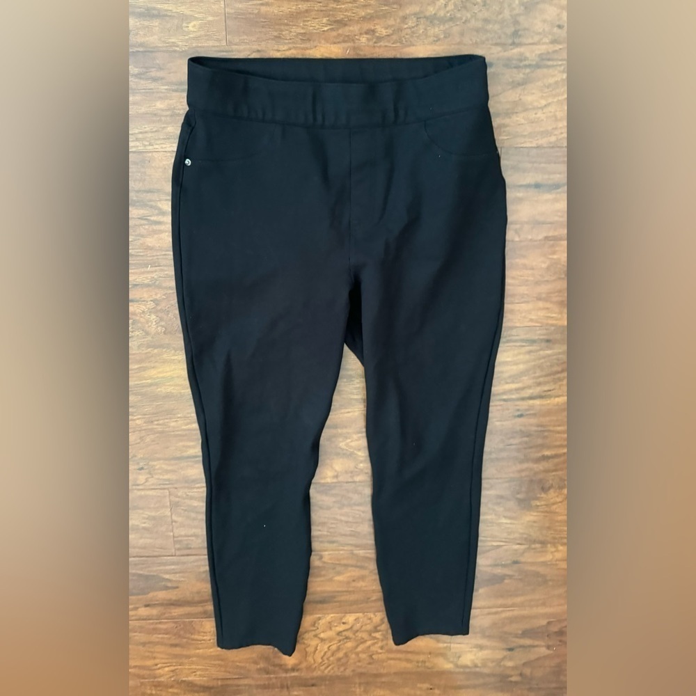 Spanx The Perfect Black Ponte Pants Smoothing Ankle Pull On Stretch Skinny Large